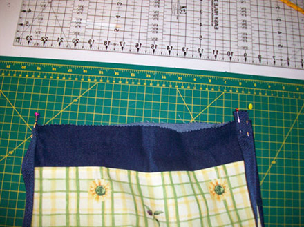 Couture d'un sac non doublé : étape 5.